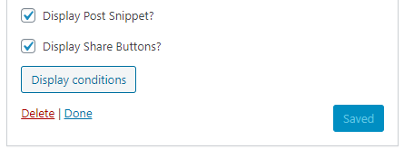 Display conditions Button